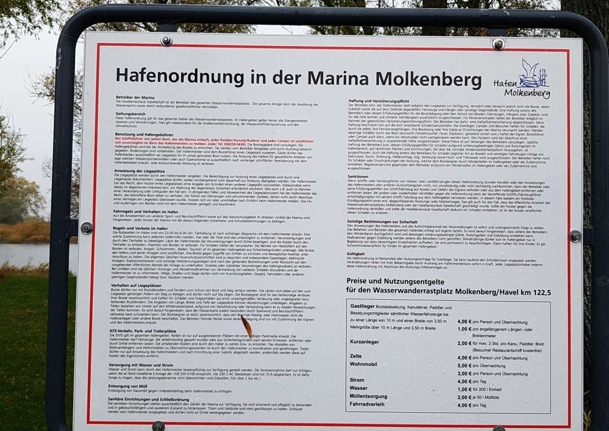 Anlegestelle Molkenberg am alten Bollwerk - Marina near Molkenberg