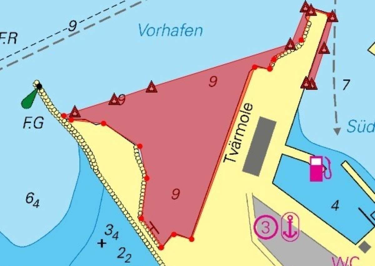 Rønne - Vorhafen Sperrgebiet/restricted area - Navinfo near Rønne