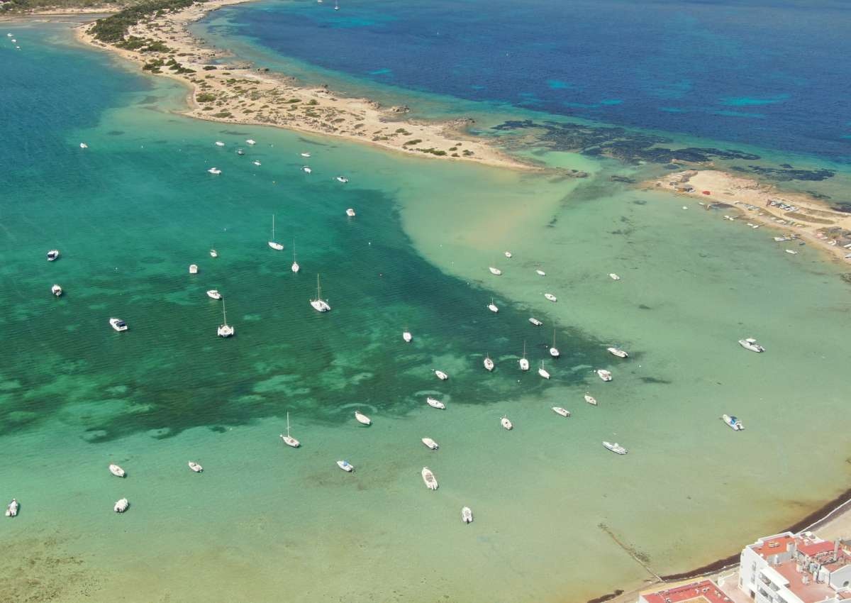 Formentera - Estany del Peix, Anchor - Ankerplaats in de buurt van Formentera
