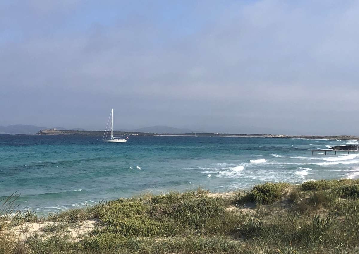 Formentera - Ses Illets - Playa Trocados, Anchor - Ankerplaats in de buurt van Formentera