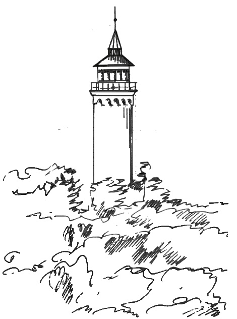 Tunø - Vuurtoren in de buurt van Tunø By