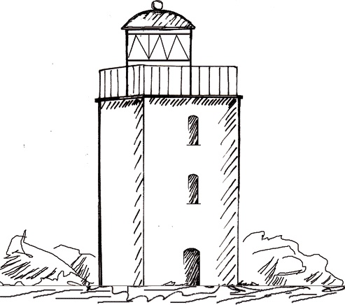 Bågø - Leuchtturm - Leuchtturm bei Fiskerhusene